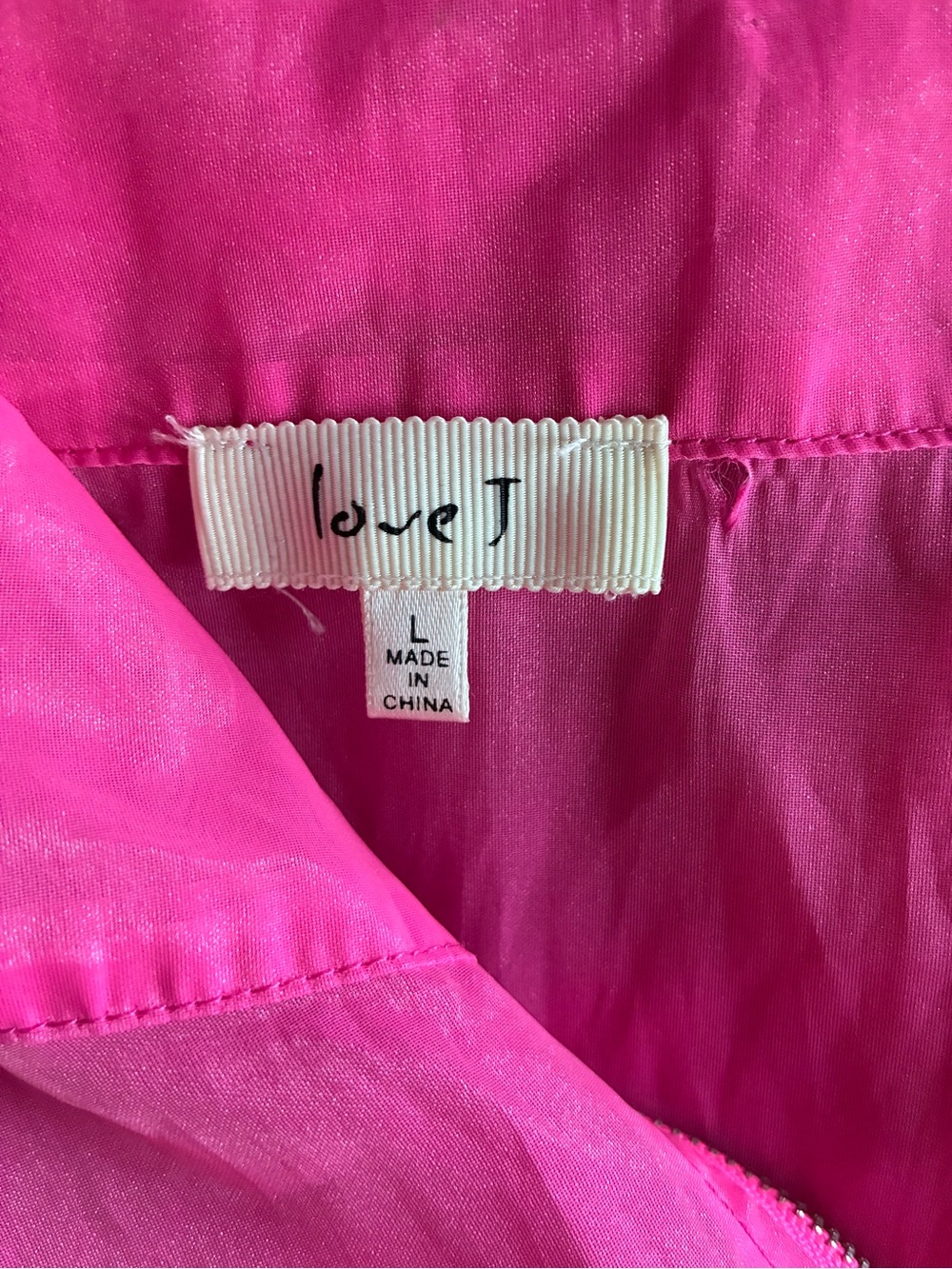 love J Pink Sheer Half-Zip Pullover Windbreaker - Picture 6 of 6